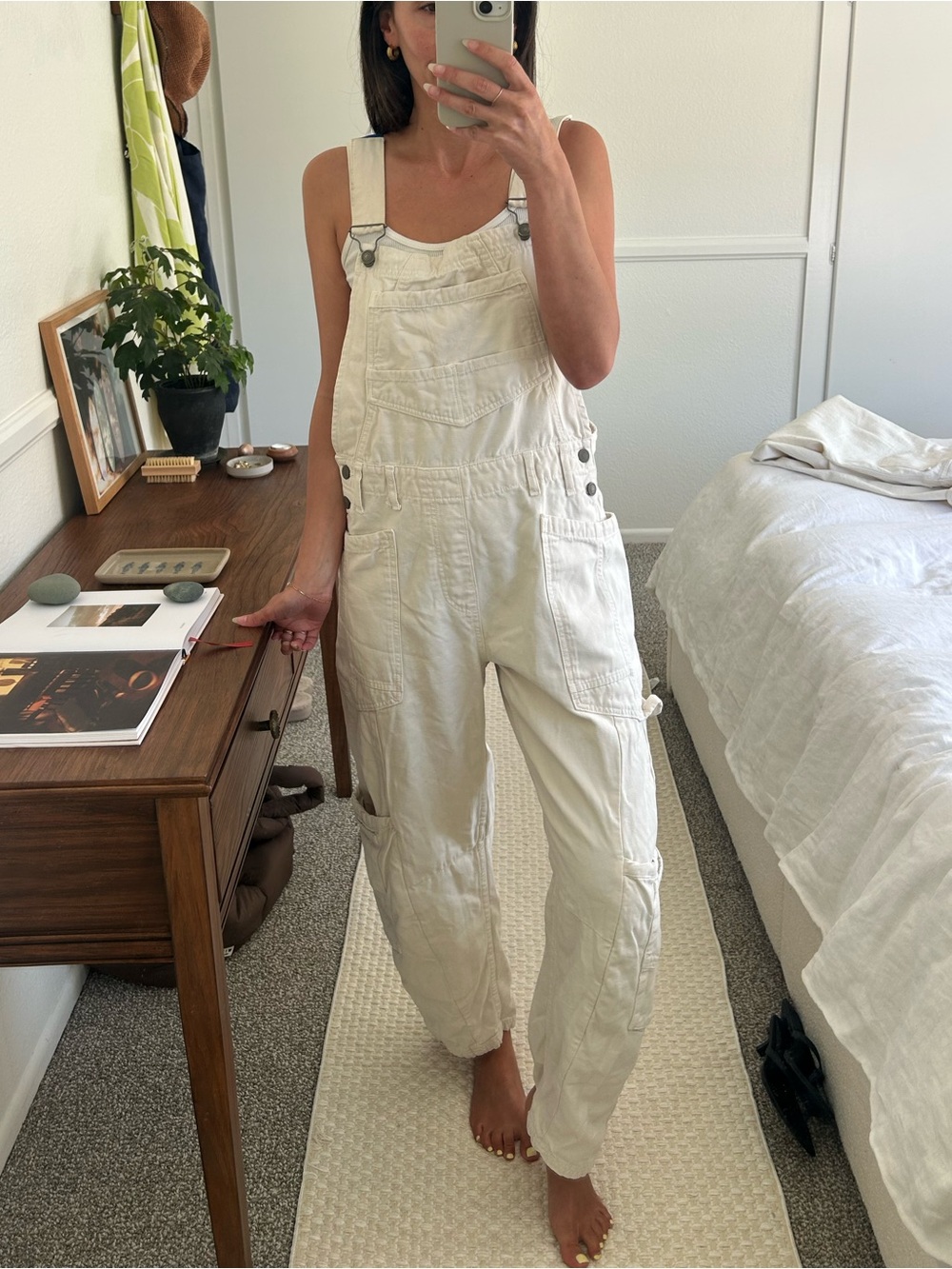Cream Cotton Overalls